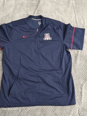 Nike Men's Navy Baseball Quarter-Zip Pullover Arizona Wildcats NCAA Size XL